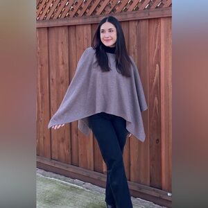 Zara Women's Taupe Poncho Sweater